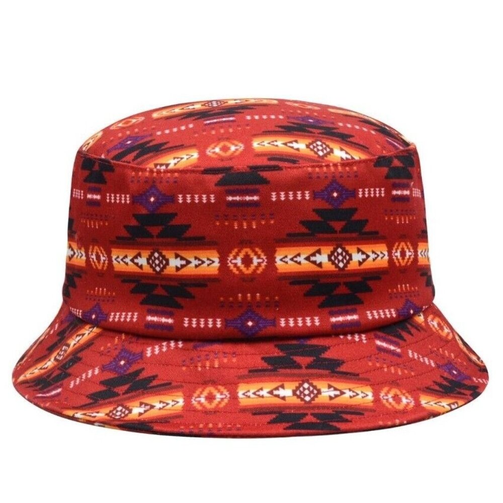 New Burgundy Red Bucket Hat Adult Southwest Aztec Summer Outdoor Hunting 1 Size - Picture 1 of 2